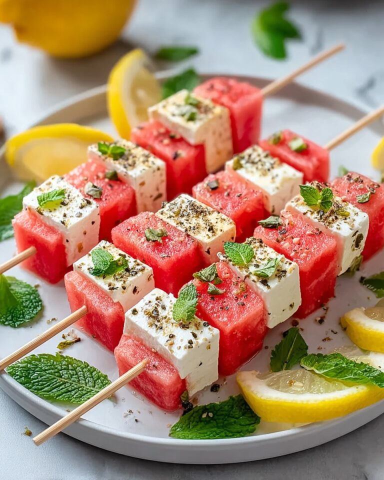 Refreshing Watermelon Feta Skewers with Mint and Balsamic Glaze Recipe