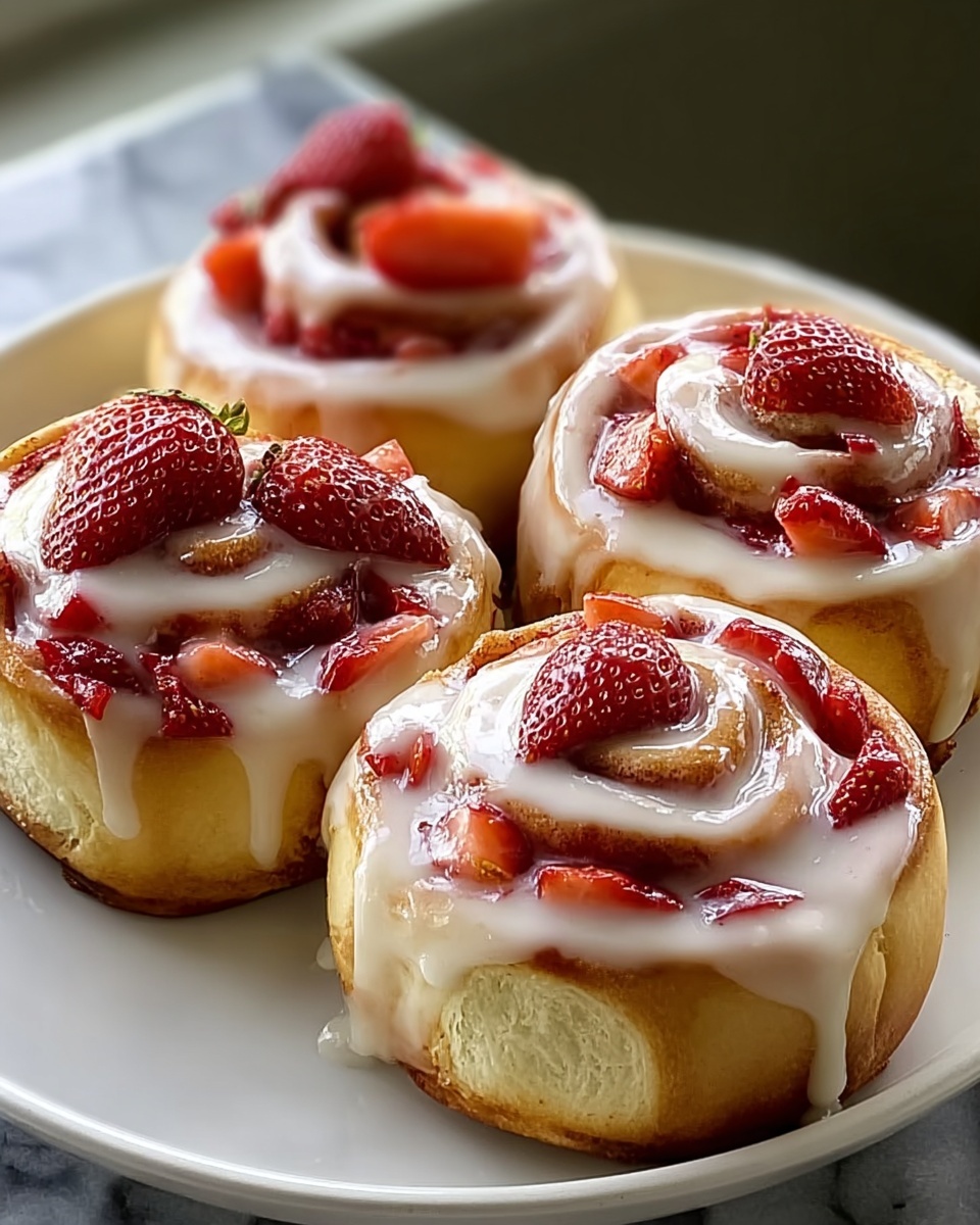 Strawberry Cheesecake Cinnamon Rolls Recipe - Recipe Image