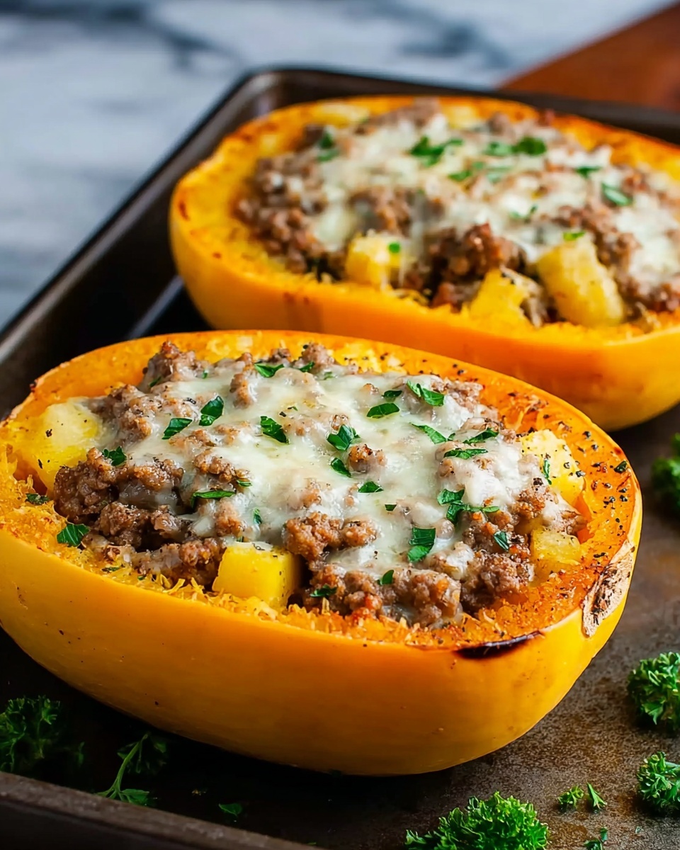 Honey Roasted Butternut Squash Stuffed with Chicken Recipe - Recipe Image