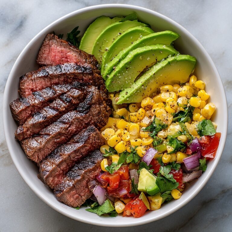 Steak Bowl with Fire Roasted Corn & Avocado Salad Recipe