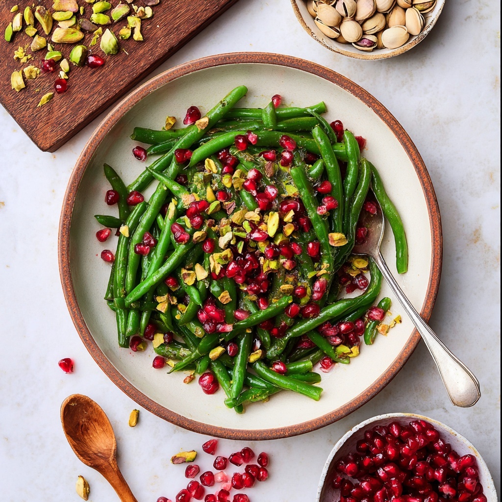 Green Beans with Pomegranate and Pistachios Recipe - Recipe Image