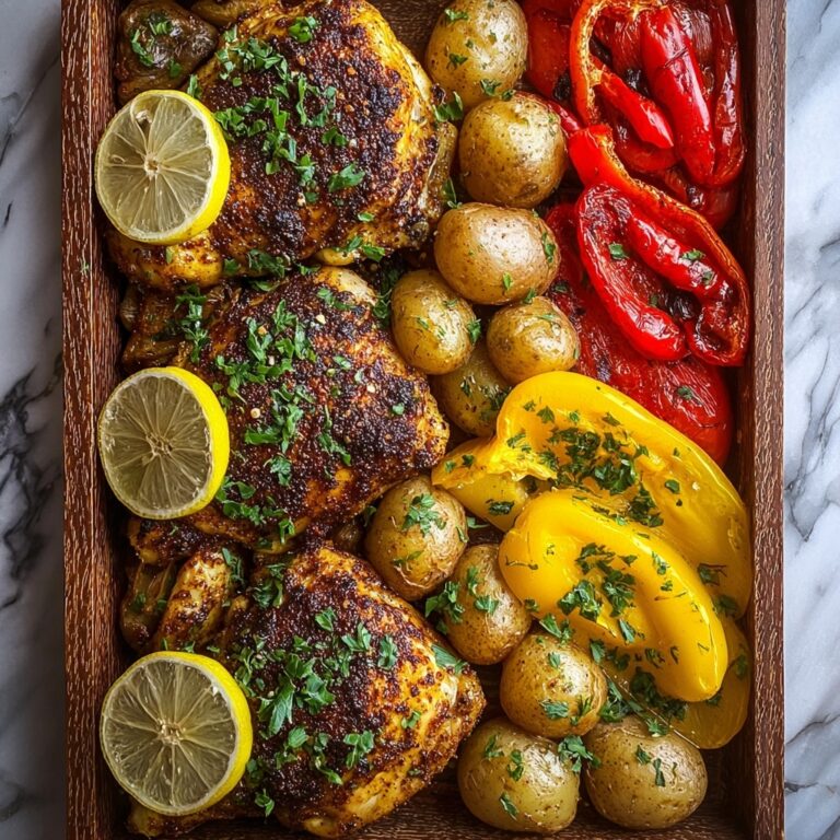 Sheet Pan Blackened Lemon Chicken Dinner Recipe