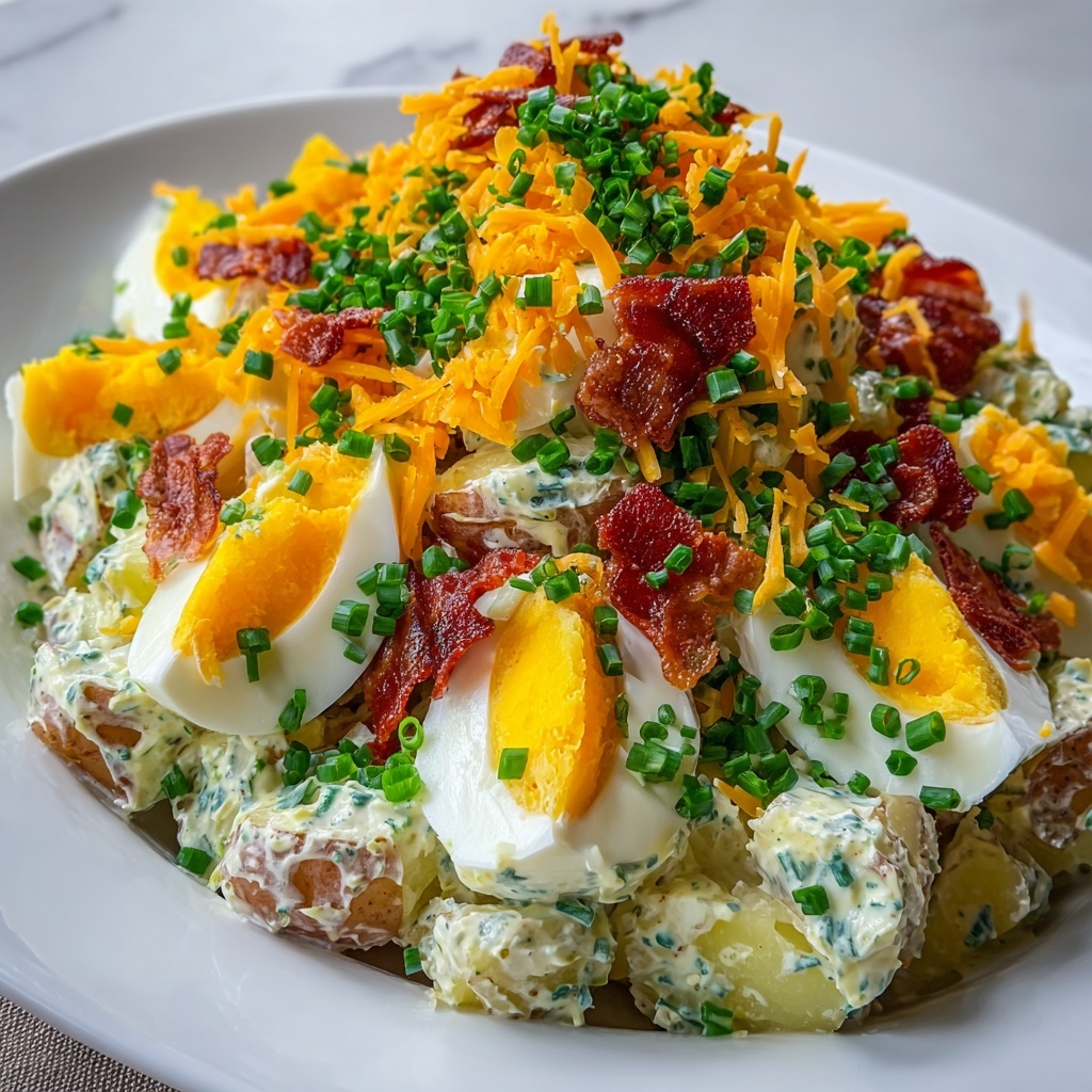 Loaded Potato Salad with Bacon, Cheddar, and Chives Recipe - Recipe Image