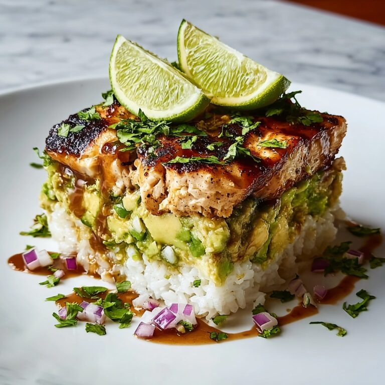 Honey Lime Chicken & Avocado Rice Stack Recipe