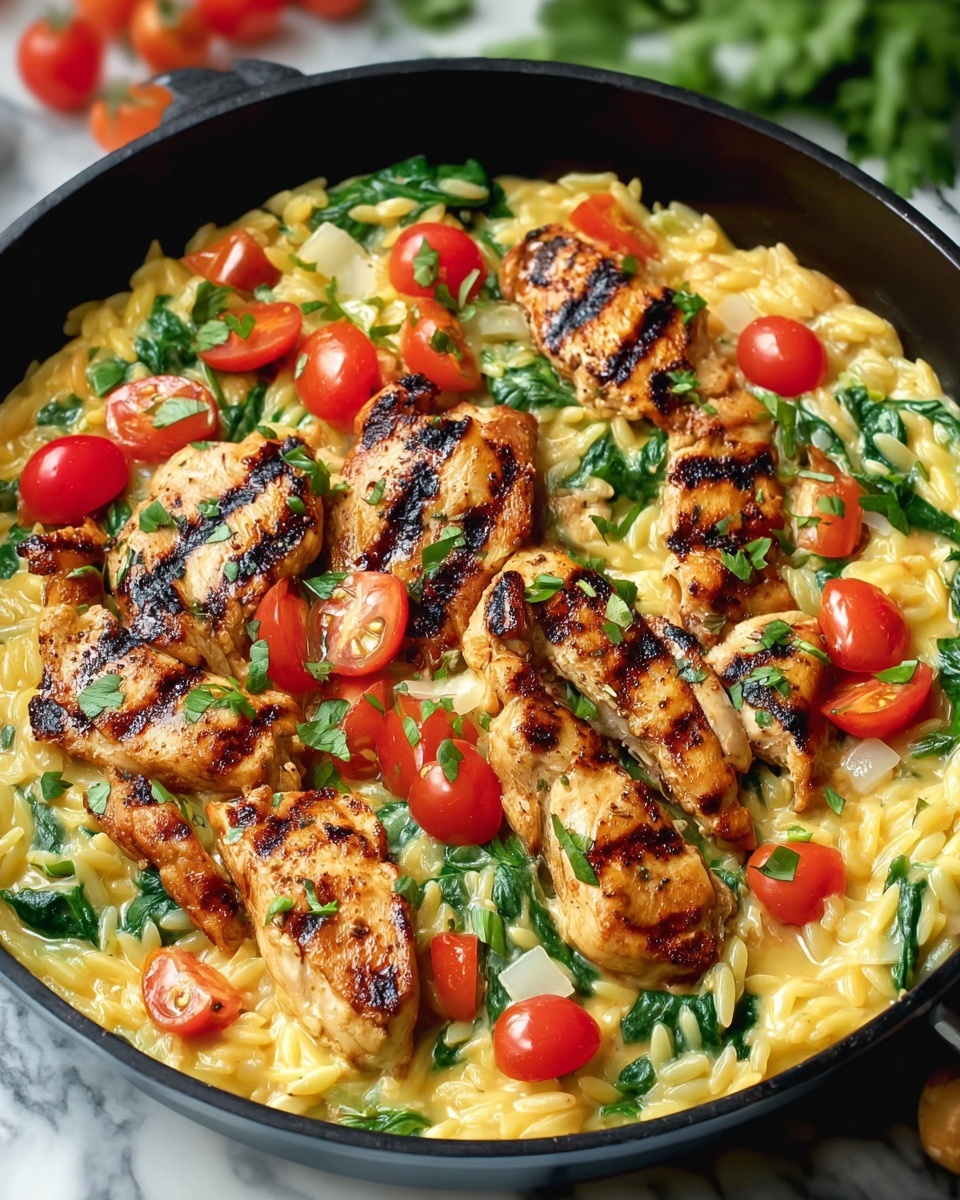One-Pot Chicken Orzo Skillet Recipe - Recipe Image