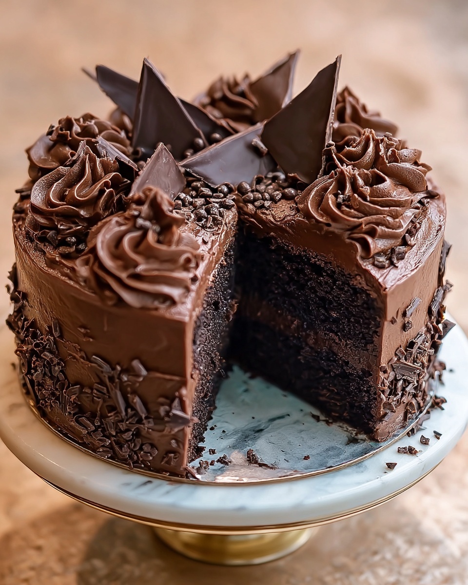 Dark Triple Chocolate Cake Recipe - Recipe Image