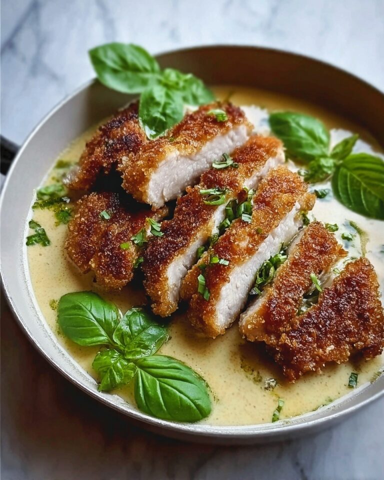 Parmesan Crusted Chicken with Creamy Garlic Sauce Recipe