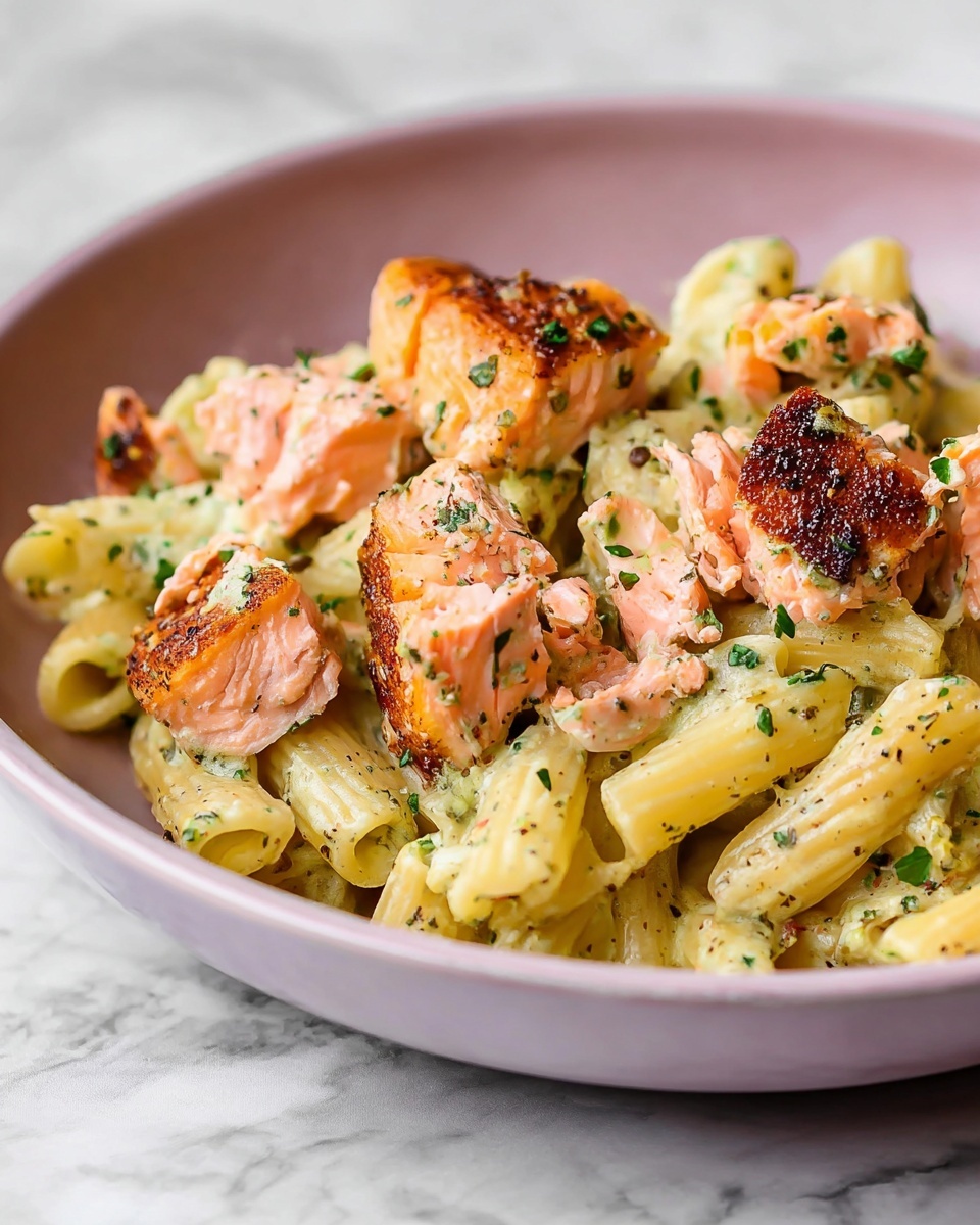 Salmon Pesto Pasta Recipe - Recipe Image