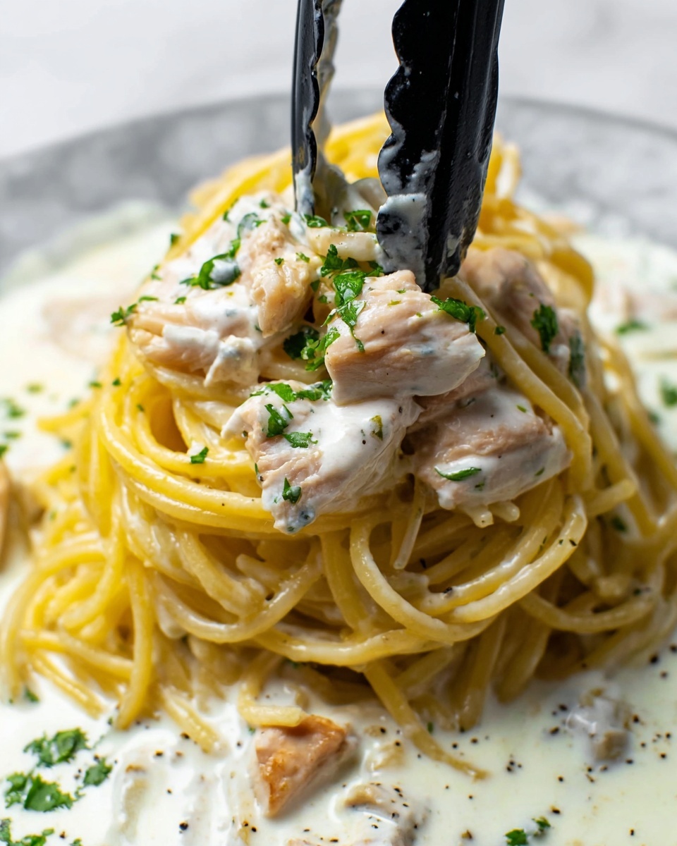 Salmon Pasta with Creamy Garlic Sauce Recipe - Recipe Image
