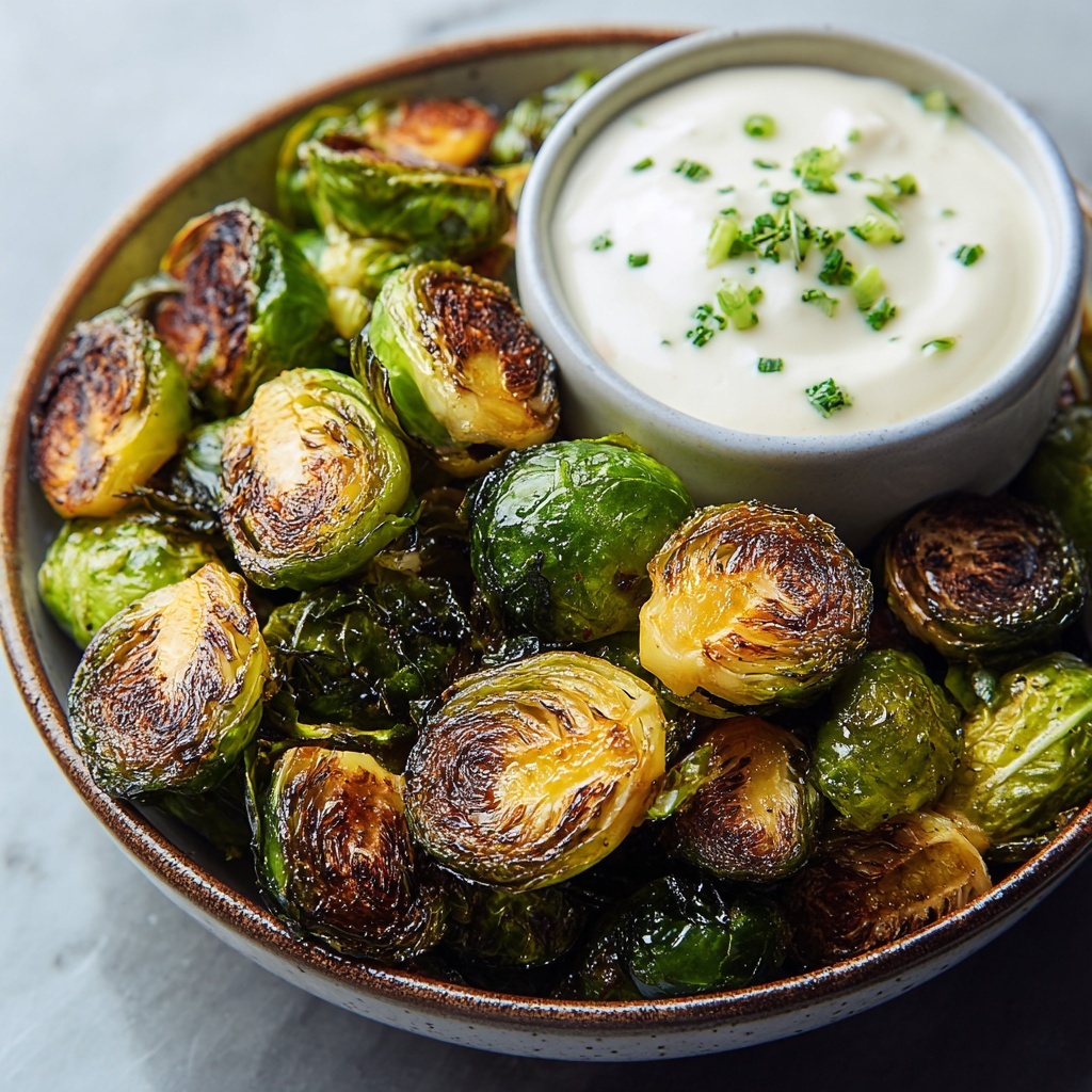 Crispy Brussels Sprouts with Dijon Aioli Recipe - Recipe Image