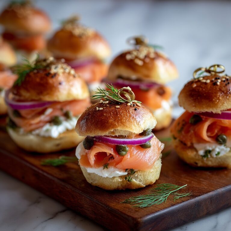 Mini Bagel Sandwich Sliders with Smoked Salmon Recipe