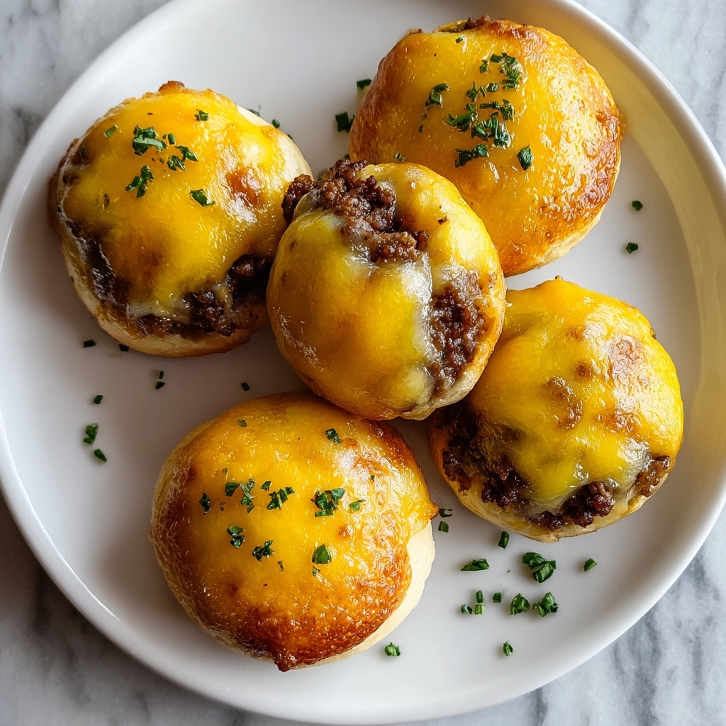 Cheeseburger Bombs with Garlic Parmesan Recipe - Recipe Image