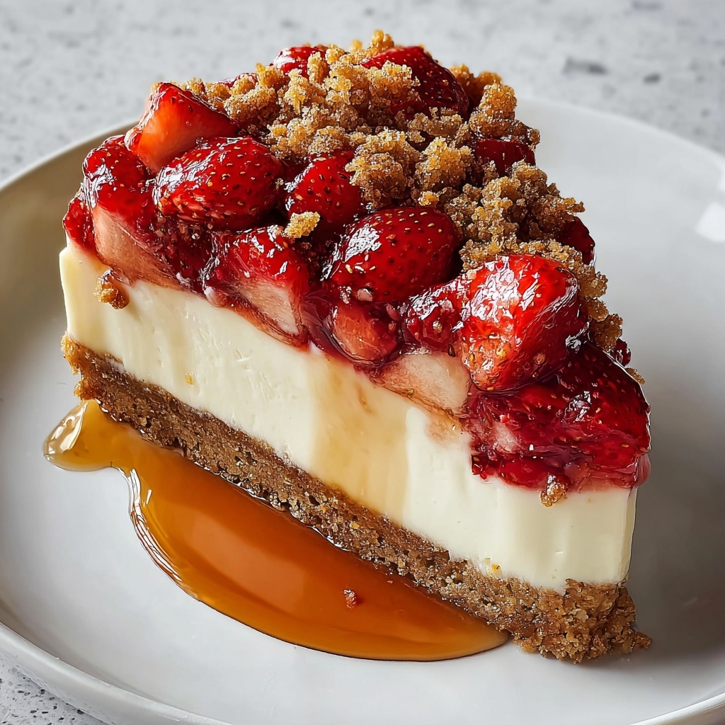 Strawberry Crumble Cheesecake Recipe - Recipe Image