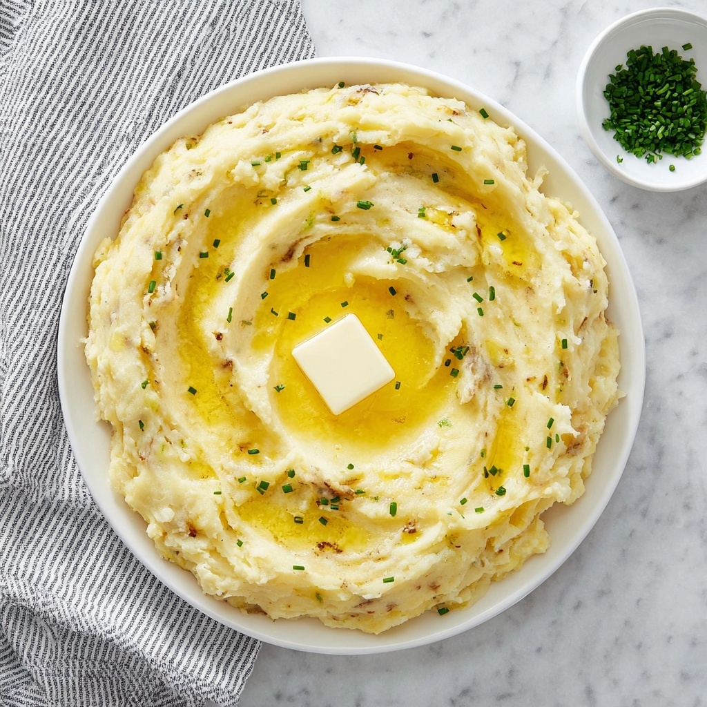 Roasted Garlic Mashed Potatoes with Fresh Thyme and Chives Recipe - Recipe Image