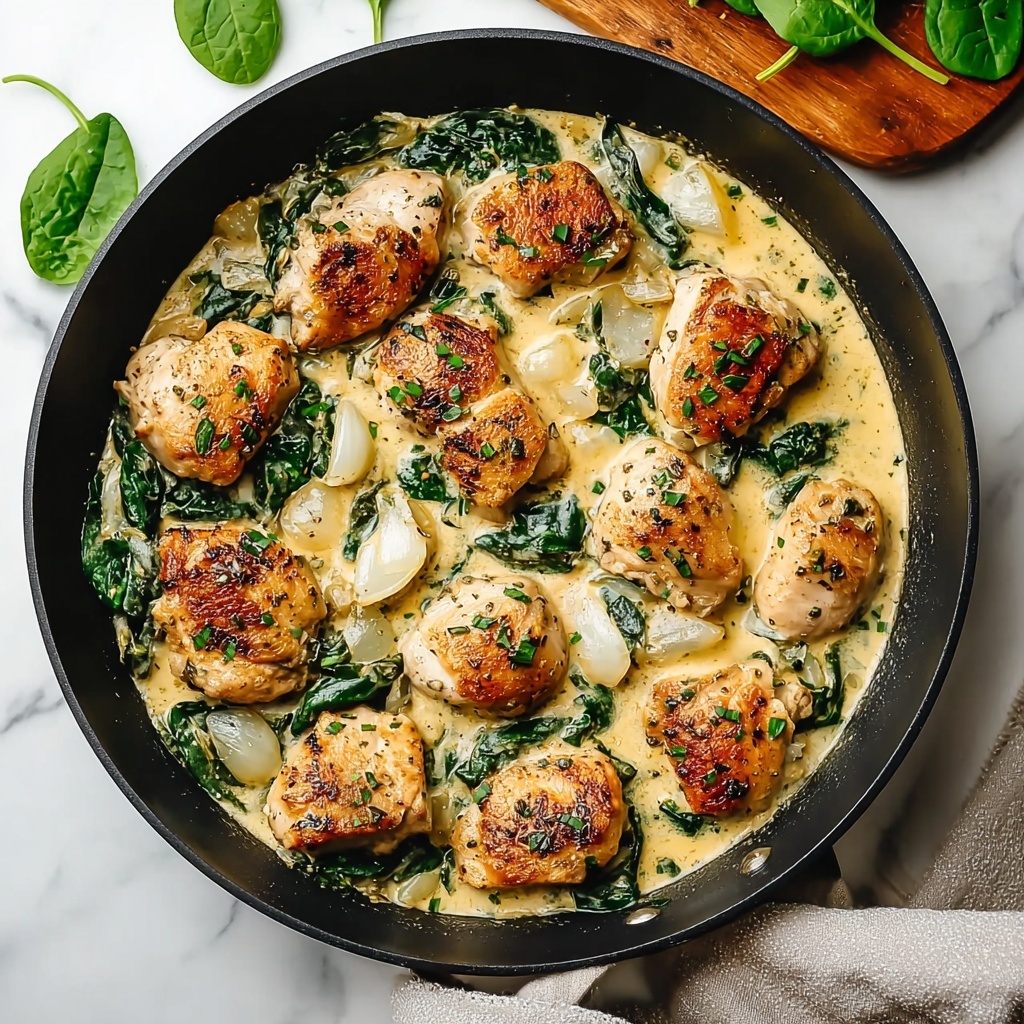 Creamy Garlic Chicken with Spinach Recipe - Recipe Image