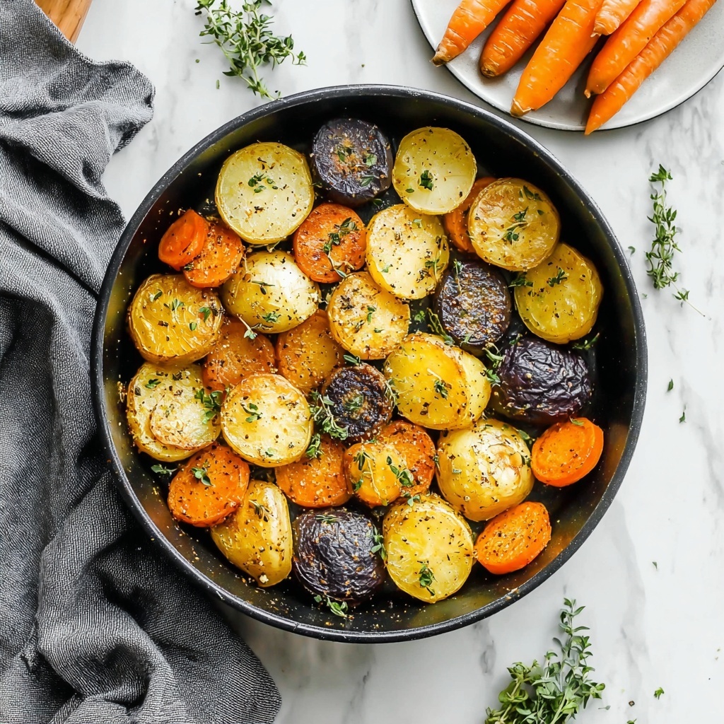 Garlic Herb Roasted Potatoes, Carrots, and Zucchini Recipe - Recipe Image