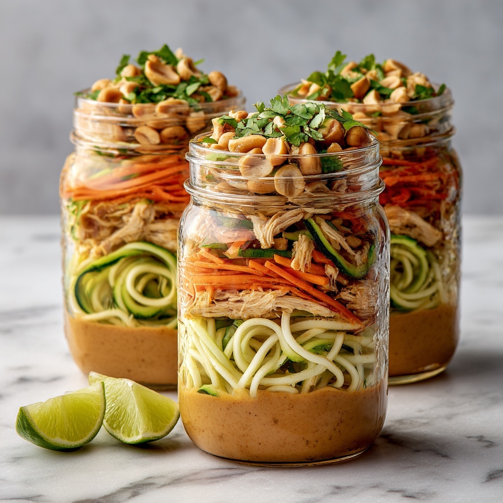 Thai Peanut Chicken Noodle Jars Recipe - Recipe Image