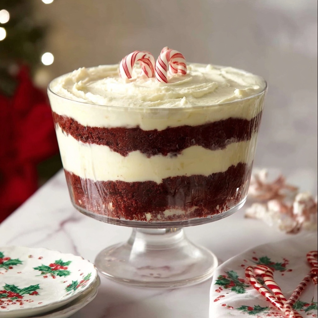 Easy Christmas Red Velvet Cake Trifle Recipe - Recipe Image