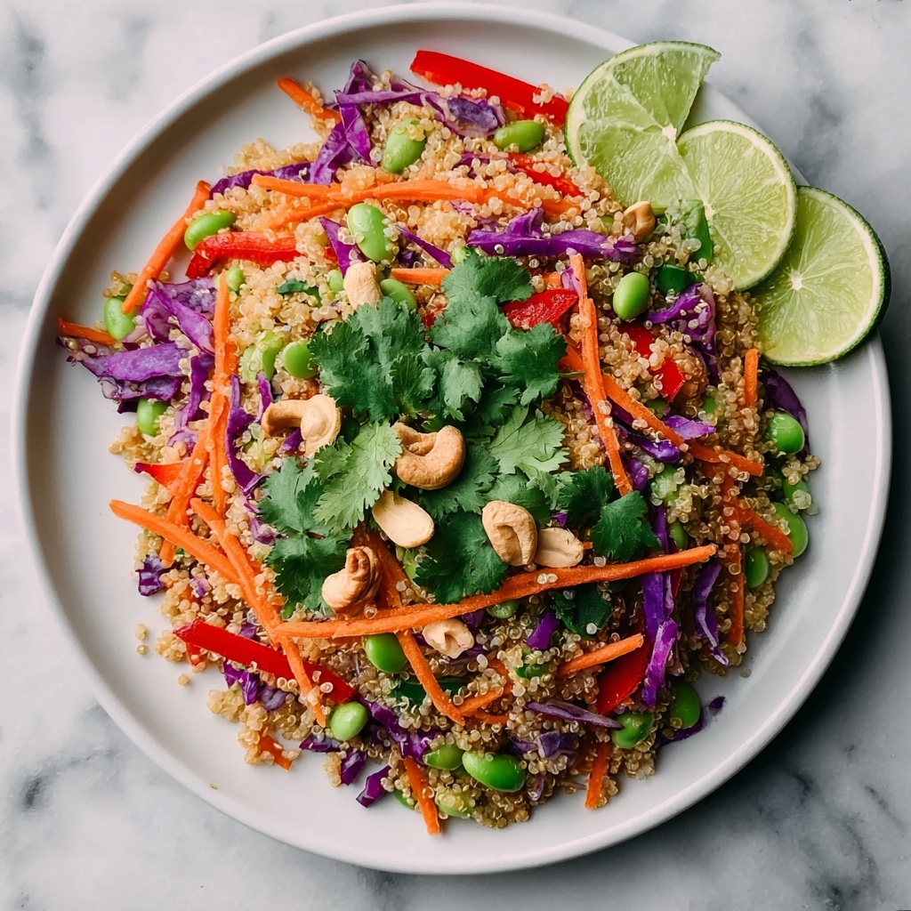 Crunchy Thai Quinoa Salad with Peanut Dressing Recipe - Recipe Image