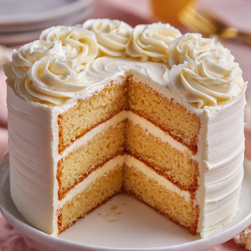 Fantastic Vanilla Velvet Cake with Creamy Frosting Recipe - Recipe Image