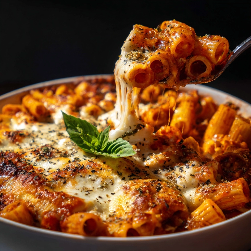 Three Cheese Baked Ziti Recipe - Recipe Image