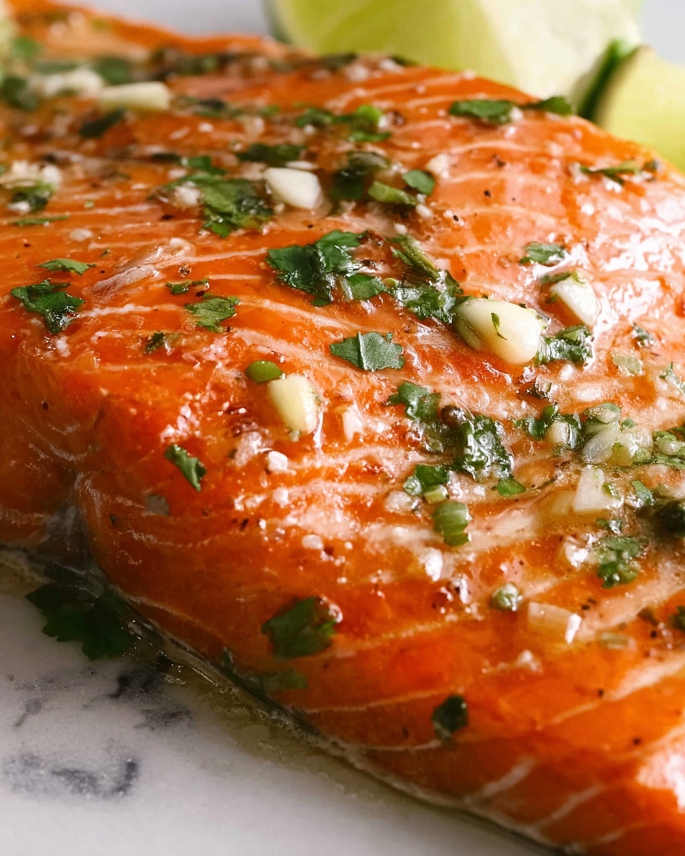 Cilantro Lime Honey Garlic Baked Salmon in Foil Recipe - Recipe Image