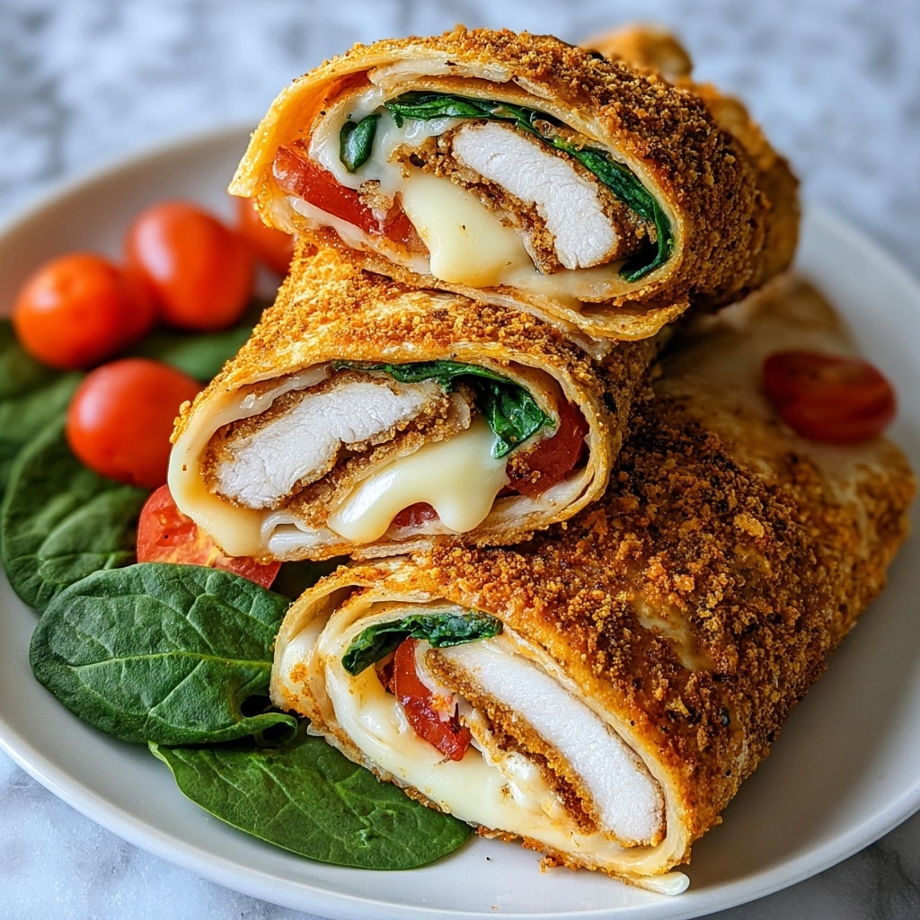 Crunchy Crispy Air Fryer Chicken & Mozzarella Wraps Recipe - Recipe Image