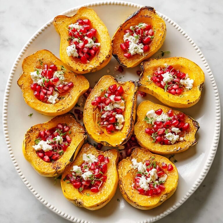 Roasted Carnival Squash with Feta and Pomegranate Recipe