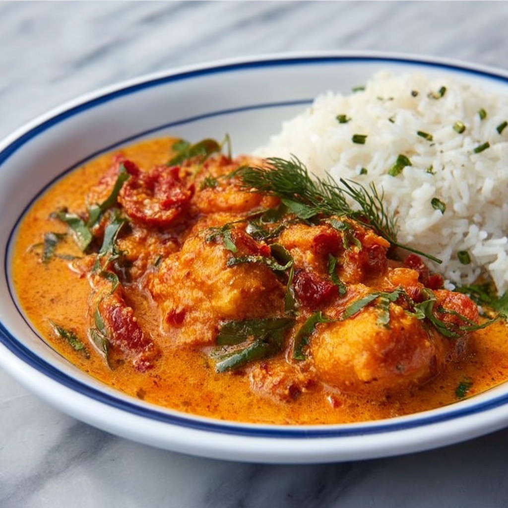 Thai Red Chicken Curry with Cherry Tomatoes and Sweet Potatoes Recipe - Recipe Image