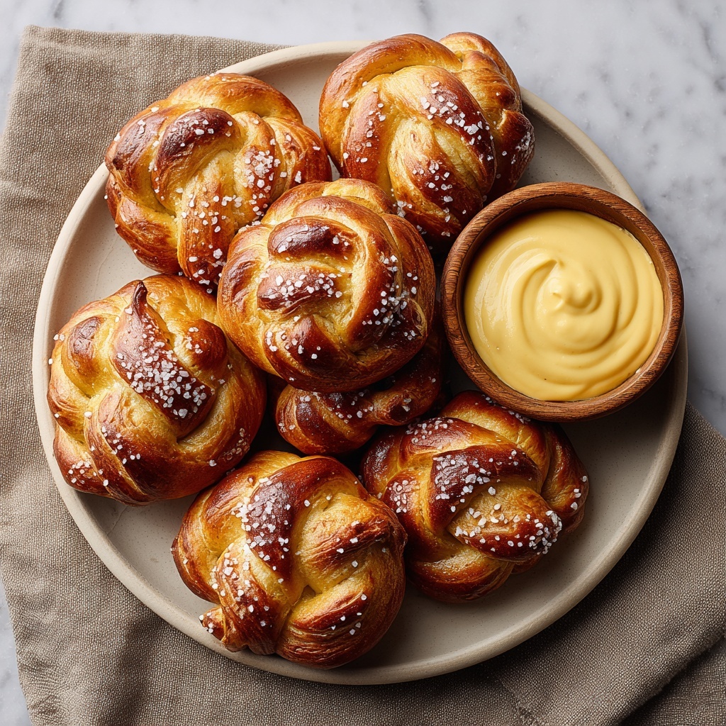 Soft Pretzel Knots with Cheddar Cheese Dip Recipe - Recipe Image