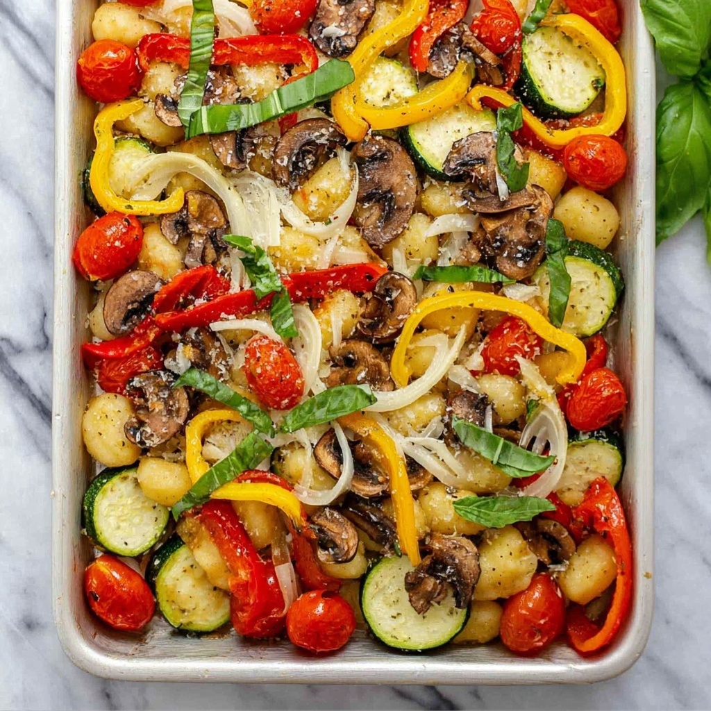 Sheet Pan Gnocchi with Roasted Vegetables and Basil Recipe - Recipe Image