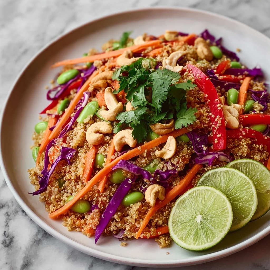 Crunchy Thai Quinoa Salad with Peanut Dressing Recipe - Recipe Image