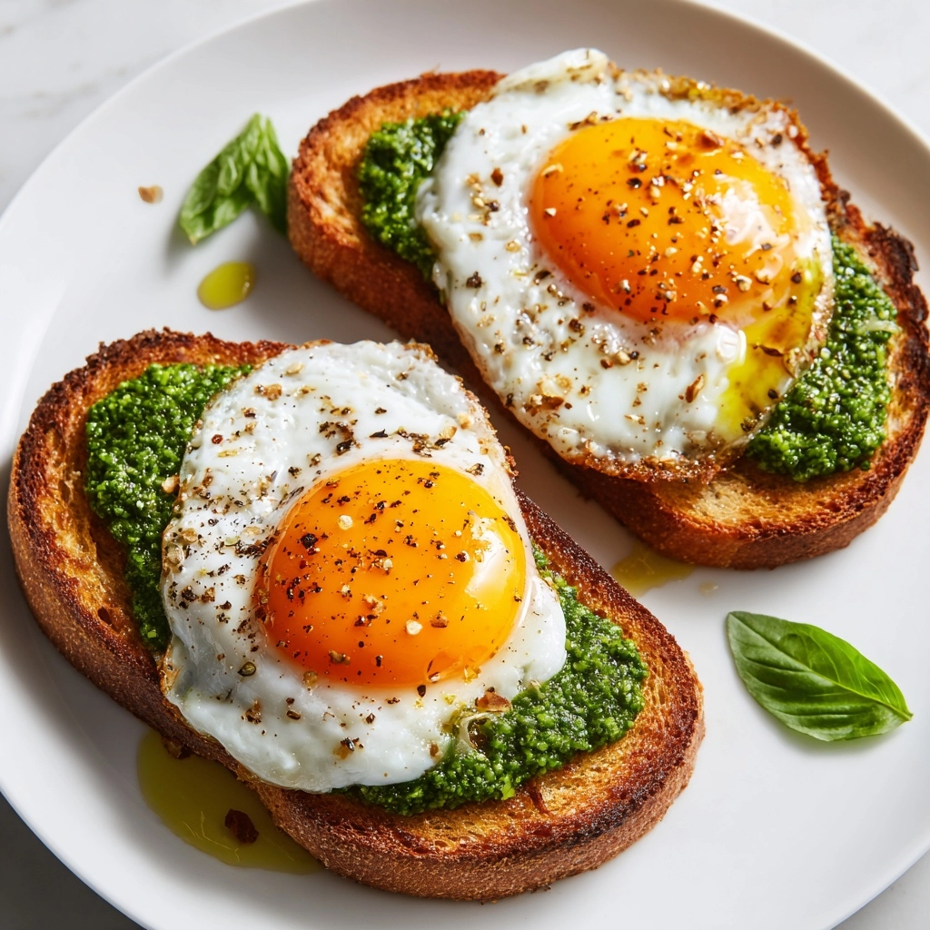 Pesto Eggs on Sourdough Toast with Herbed Goat Cheese Recipe - Recipe Image