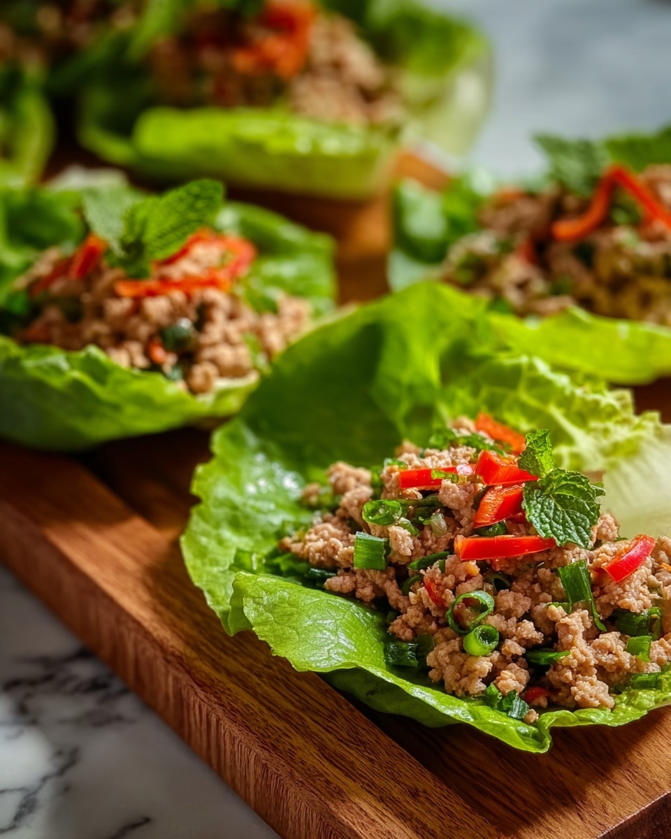 Easy Chicken Larb Lettuce Wraps Recipe - Recipe Image