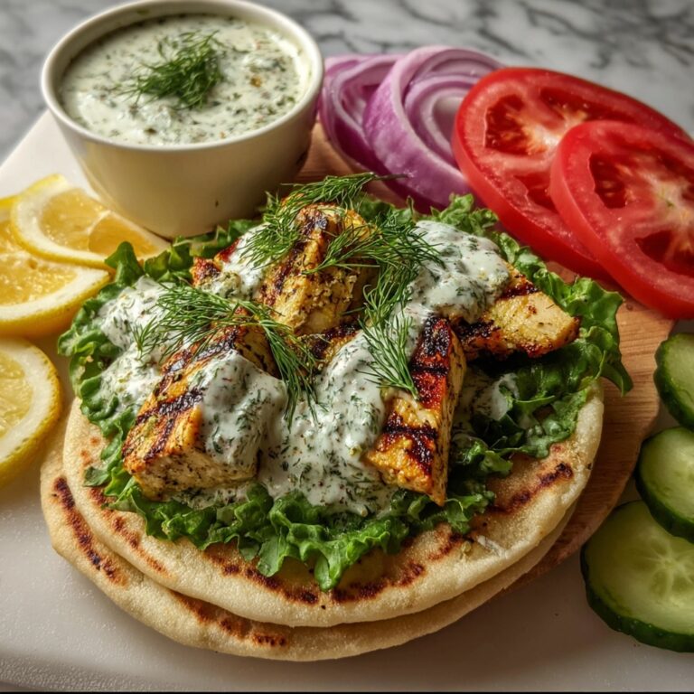 Greek Chicken Gyros with Lemon-Herb Marinade and Tzatziki Recipe