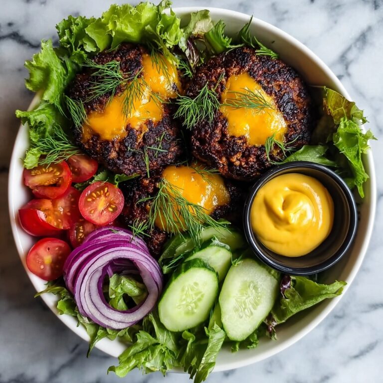 Grilled Juicy Burger Bowls with Fresh Greens Recipe