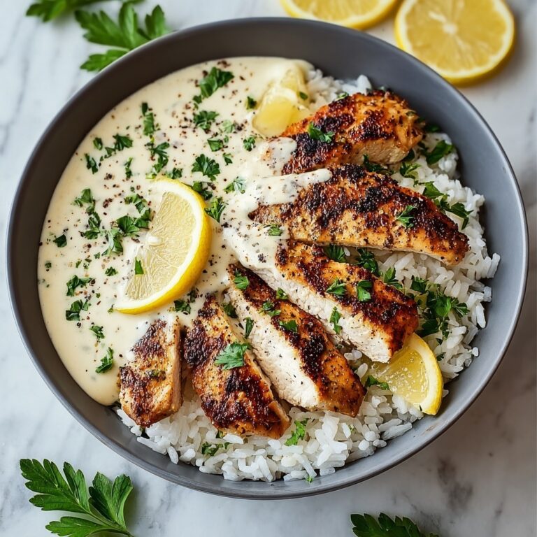 Creamy Garlic Chicken & Rice Bowls with Broccoli Recipe