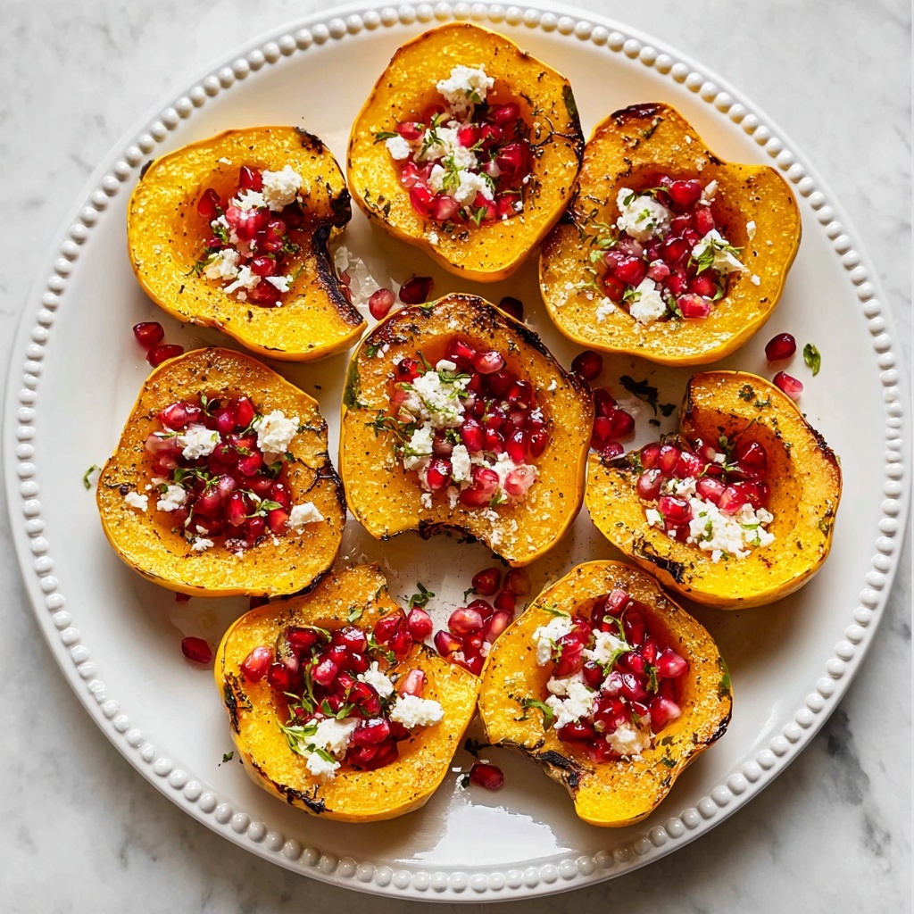 Roasted Carnival Squash with Feta and Pomegranate Recipe - Recipe Image