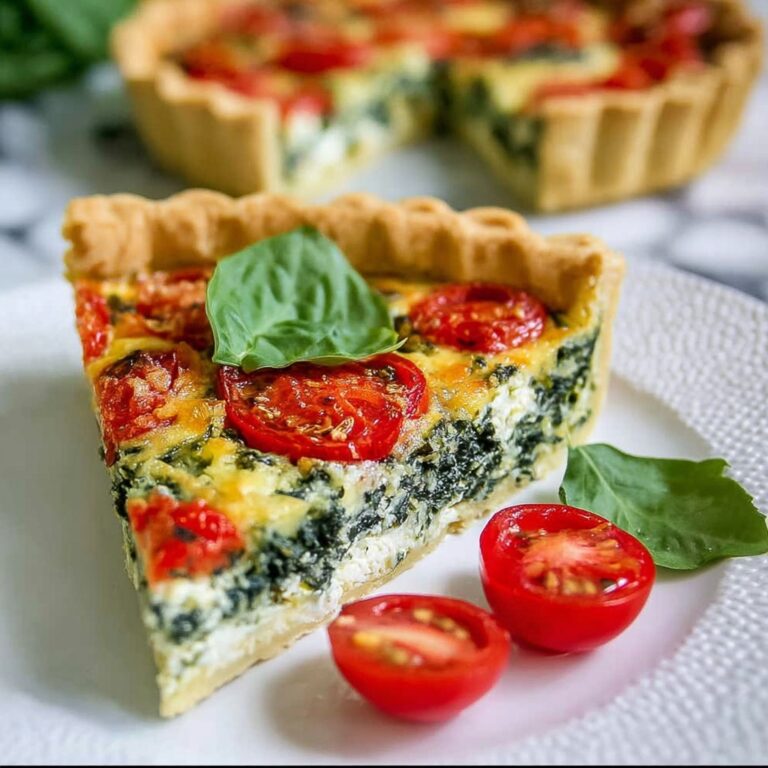 Cherry Tomato, Leek, and Spinach Quiche Recipe