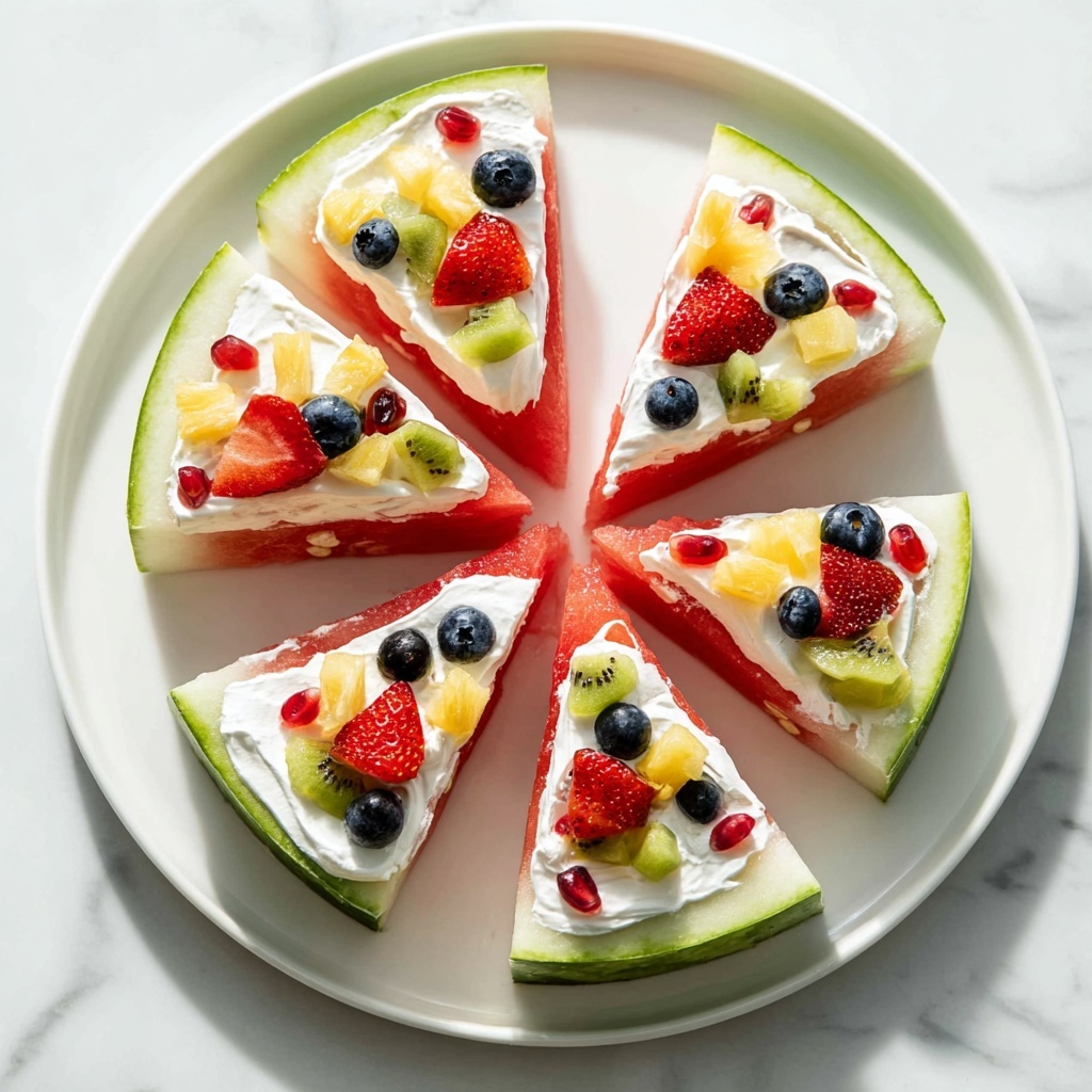 Watermelon Pizza with Greek Yogurt and Fresh Fruit Toppings Recipe - Recipe Image