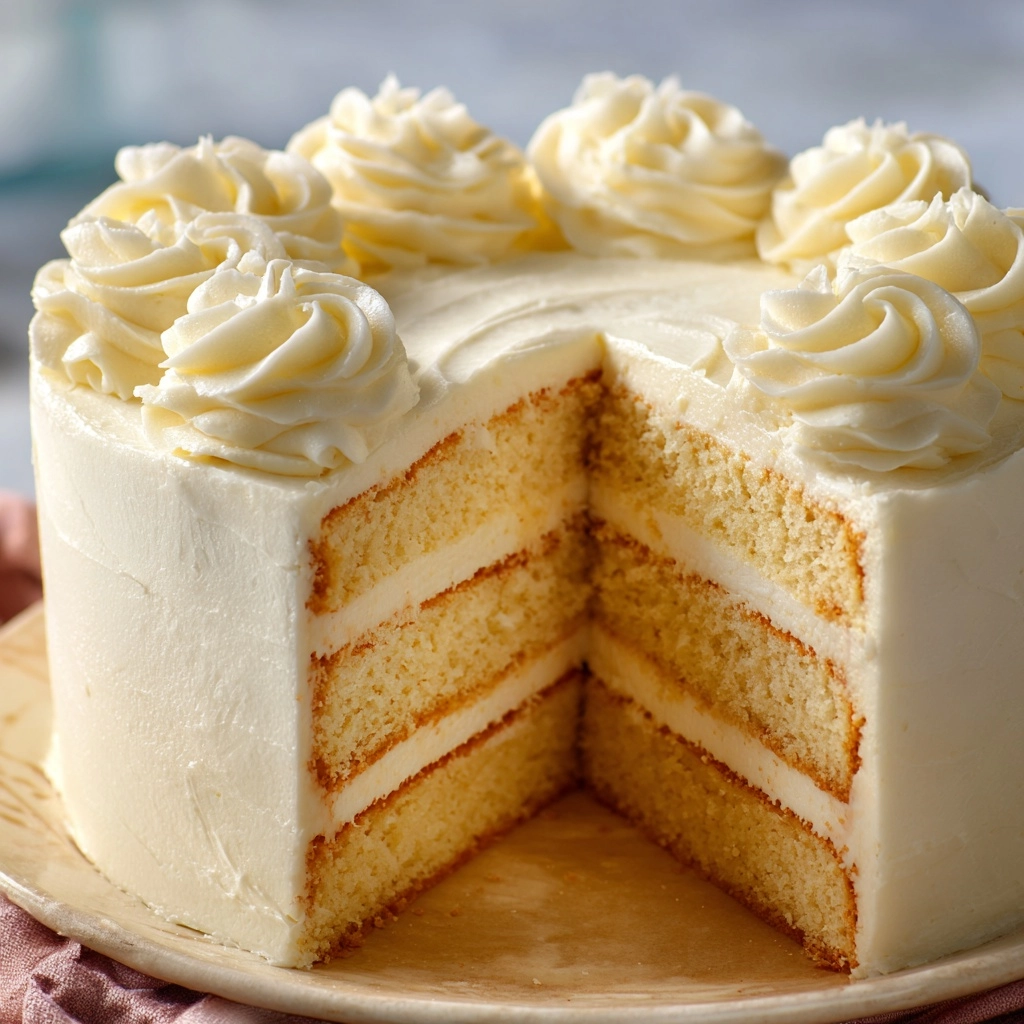 Fantastic Vanilla Velvet Cake with Creamy Frosting Recipe - Recipe Image