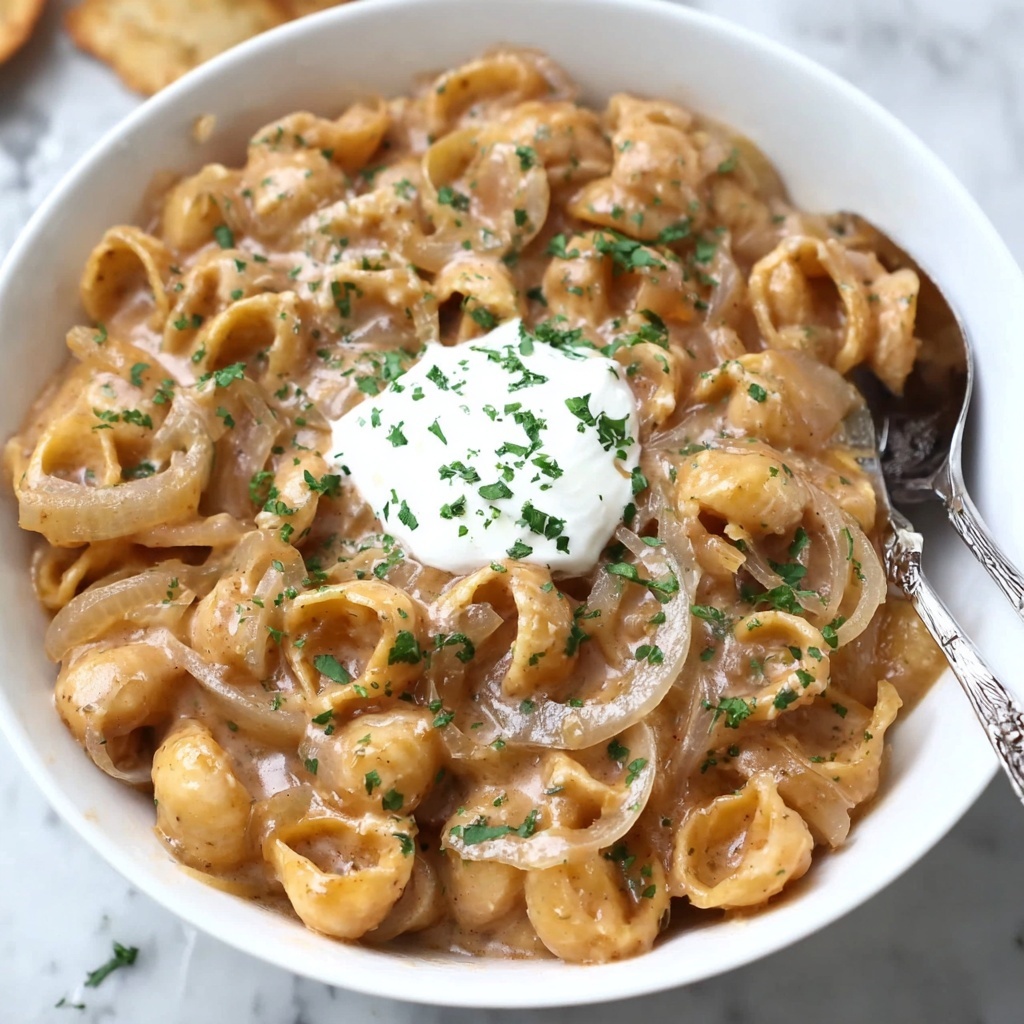 One Pot French Onion Pasta Recipe - Recipe Image