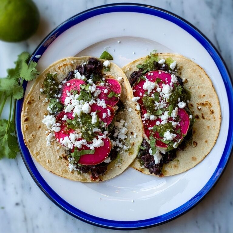 Black Bean Tacos with Radish Slaw and Feta Recipe