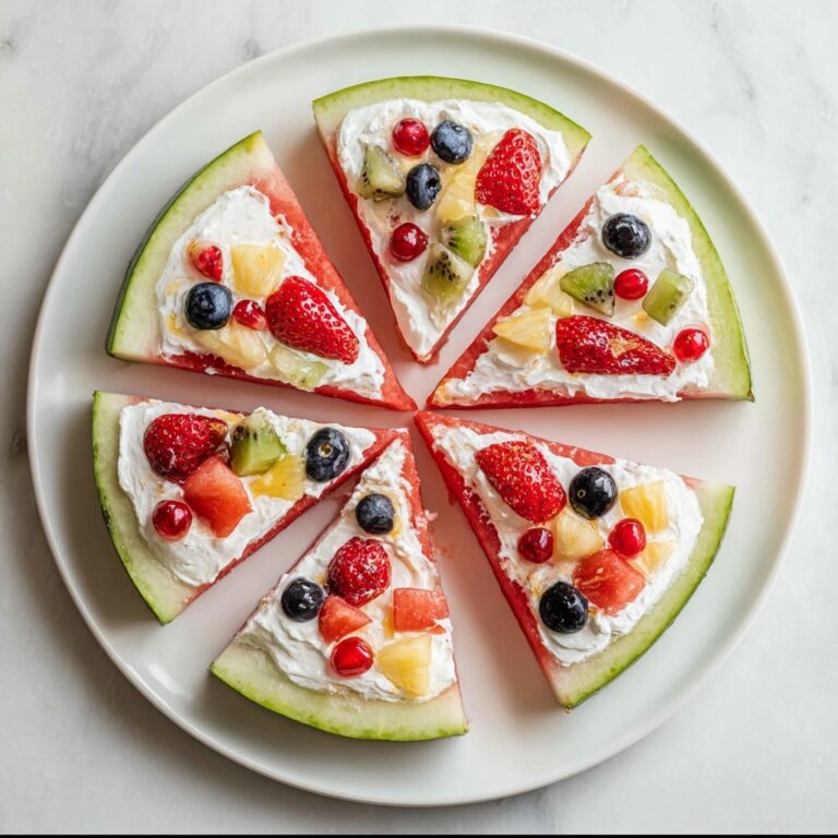 Watermelon Pizza with Greek Yogurt and Fresh Fruit Toppings Recipe