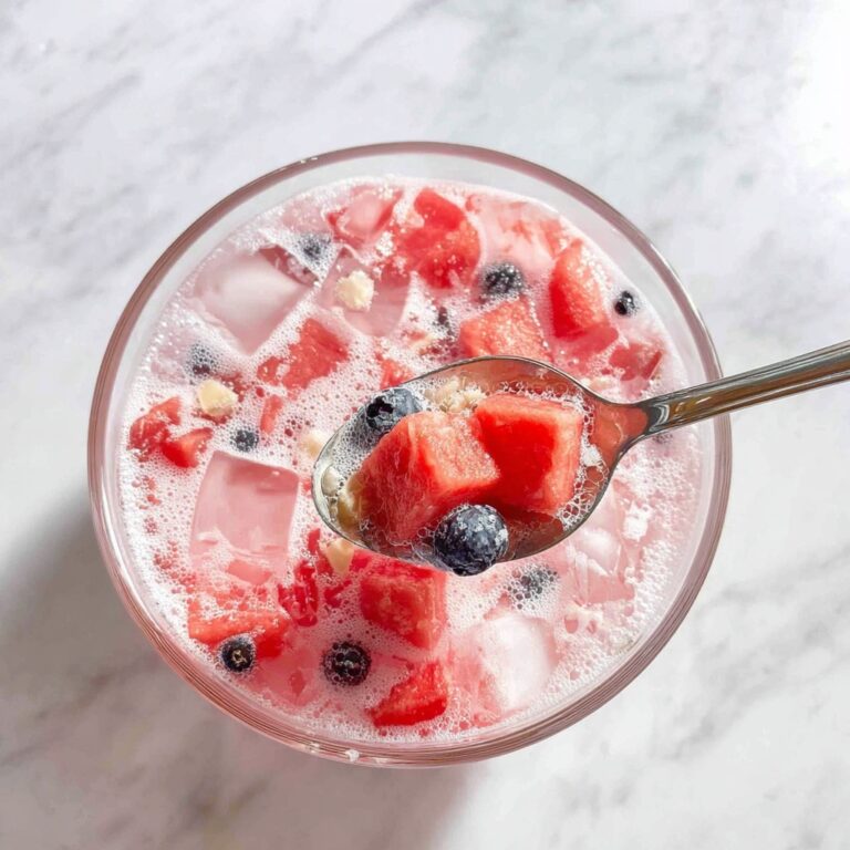 Watermelon Fruit Hwachae with Strawberry Milk and Soda Recipe