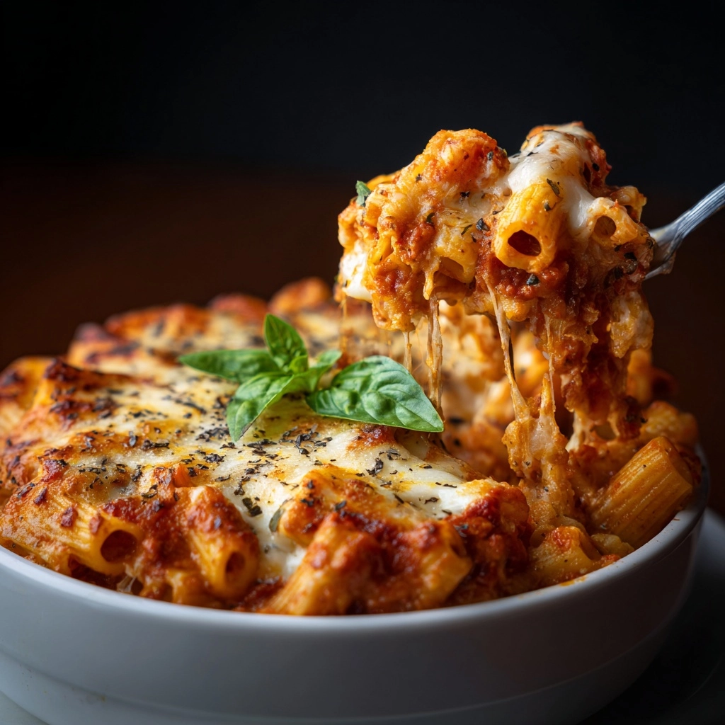 Three Cheese Baked Ziti Recipe - Recipe Image