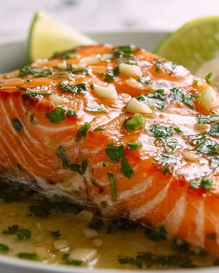Cilantro Lime Honey Garlic Baked Salmon in Foil Recipe