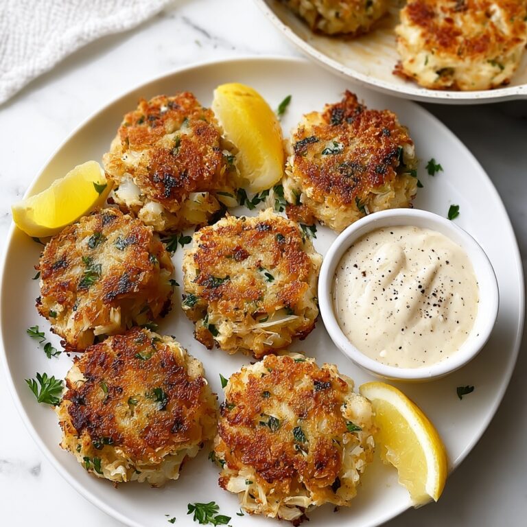 Crispy Crab Cakes with Lemon Wedges Recipe