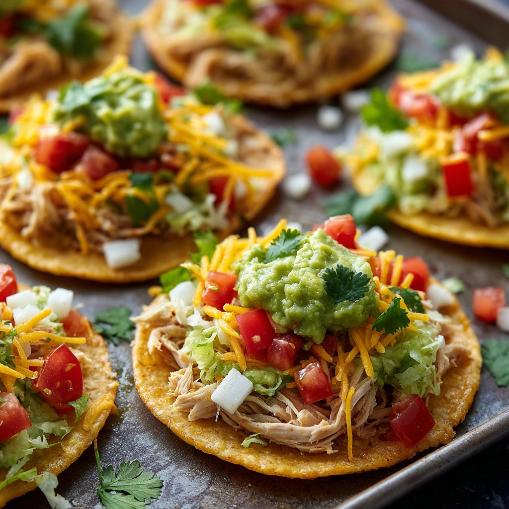 Easy Chicken Tostadas Recipe - Recipe Image