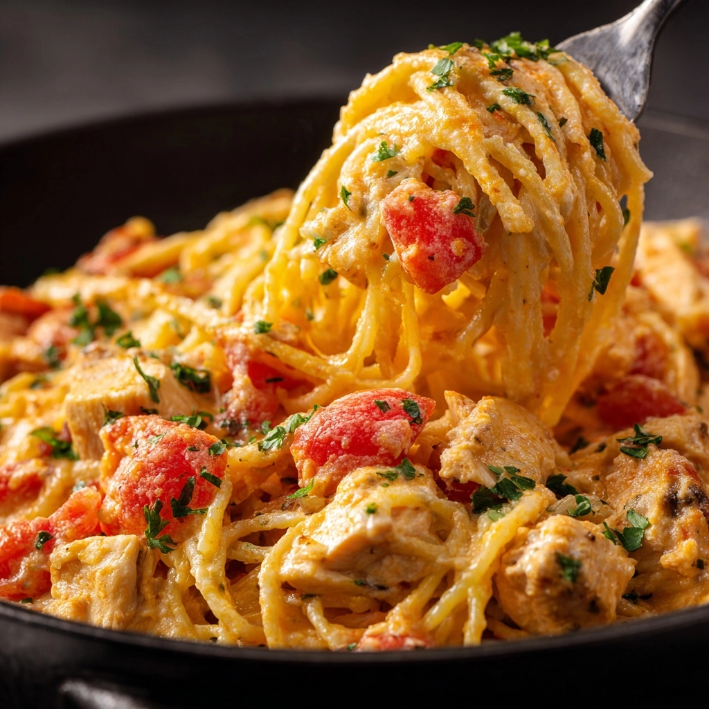Cheesy Spaghetti Chicken Casserole Recipe - Recipe Image